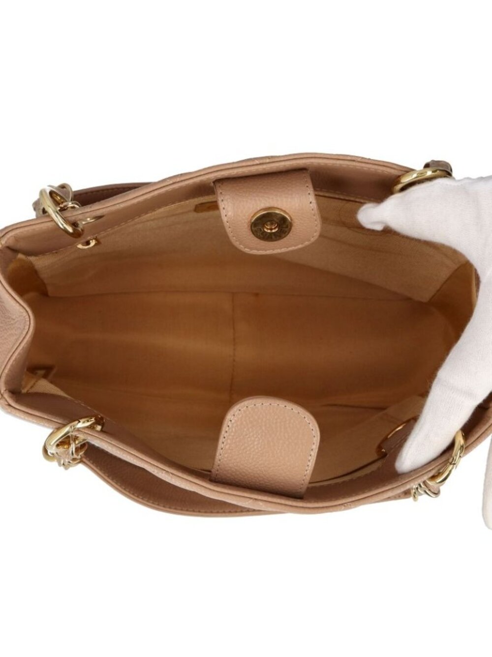 Chanel Petite Shopping Tote PST Caviar Leather Beige - Picture 7 of 9